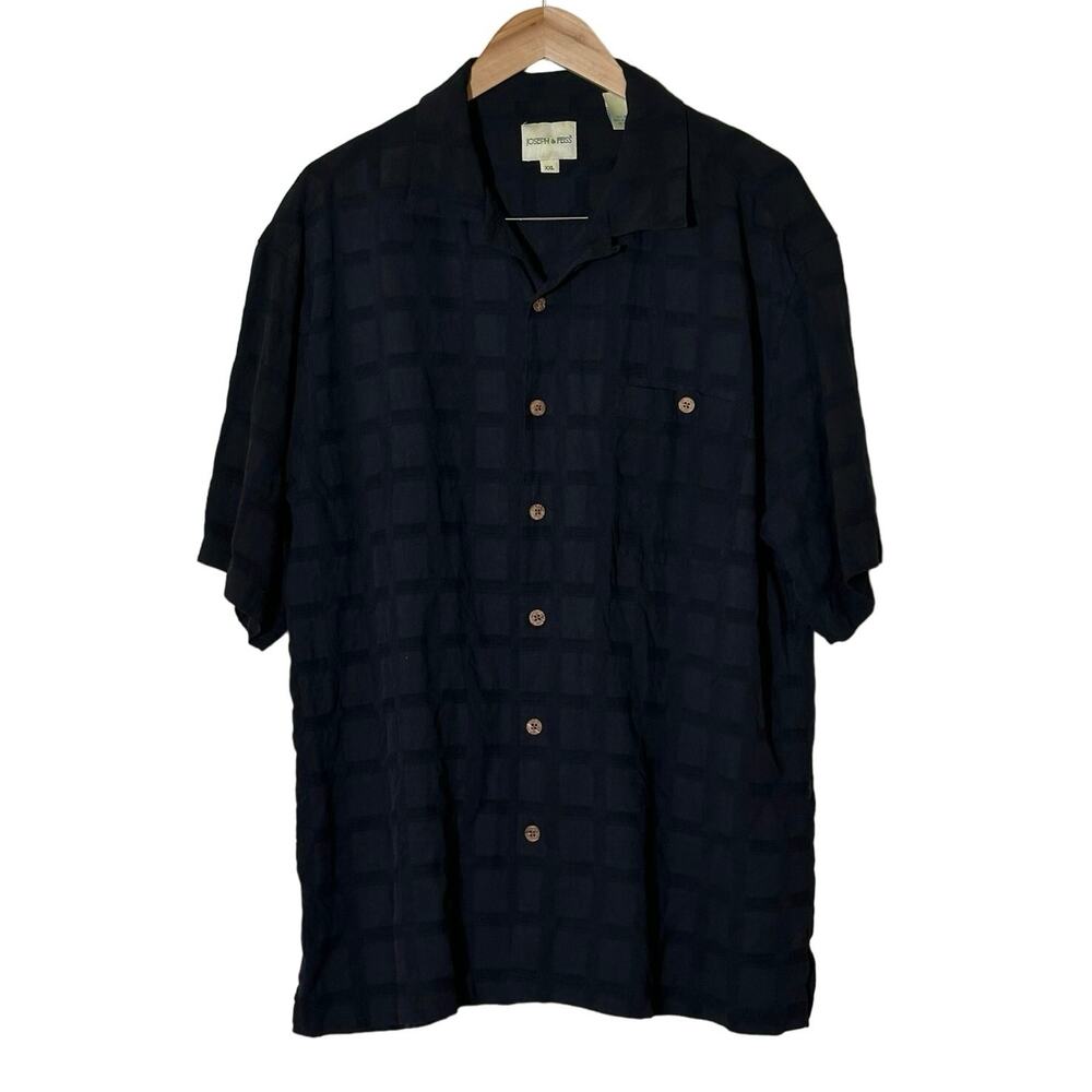 Joseph& Feiss Button up MEN -100% Silk Black -XXL